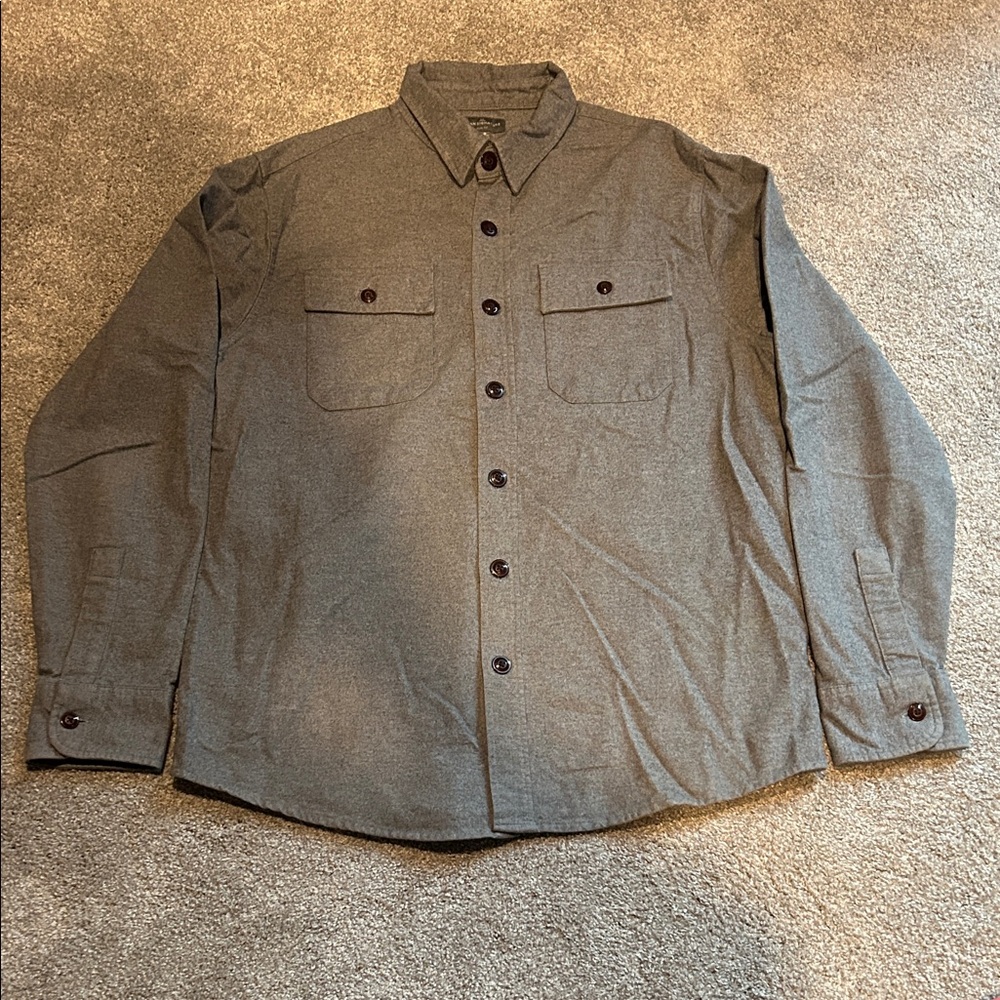 L.L. Bean Gray Casual Button Down Shirt